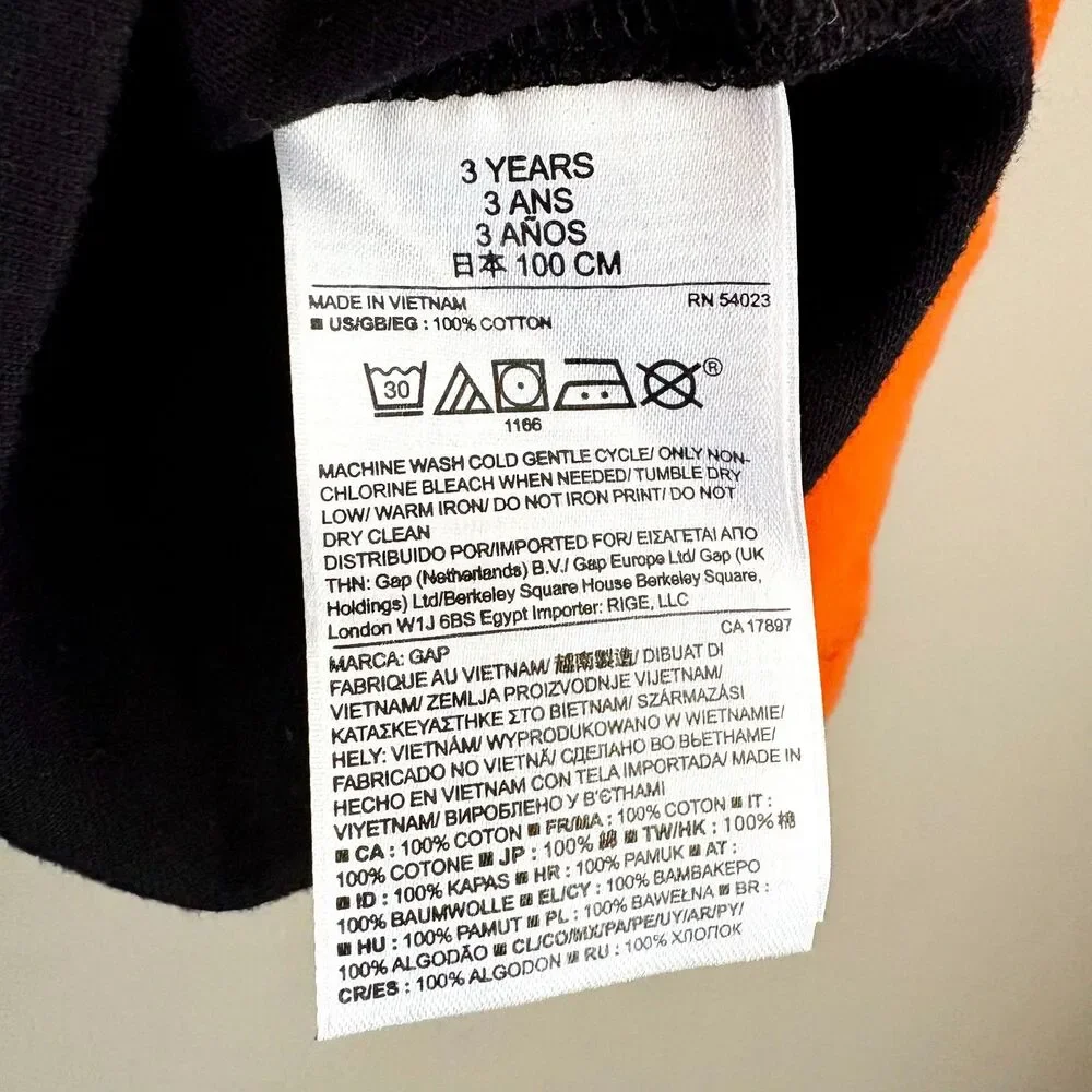 babyGap Jack O'Lantern 3/4 Sleeve Hoodie Shirt